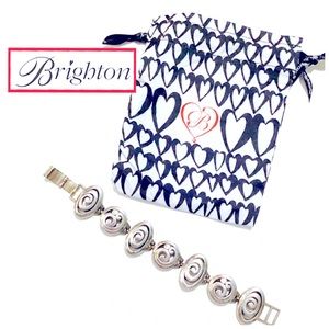 Brighton, Vintage Swirl Bracelet, Double Bar Adjustable Close, With Snap Clasp